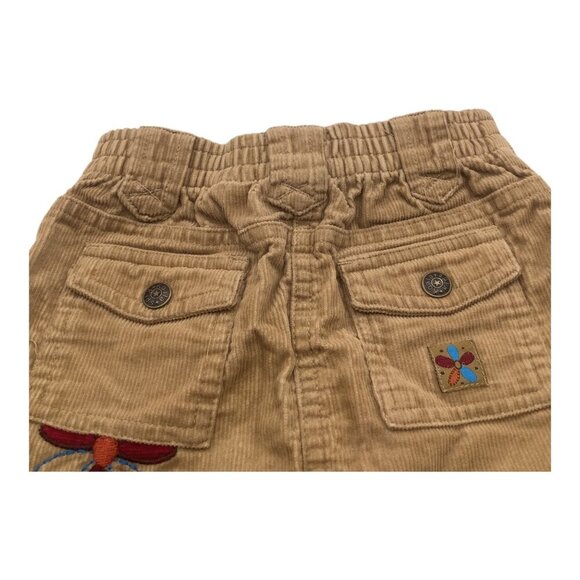 Koala Kids Baby Girl Corduroy Skirt 12M With Floral Embroidery & Pockets Brown - Picture 11 of 11